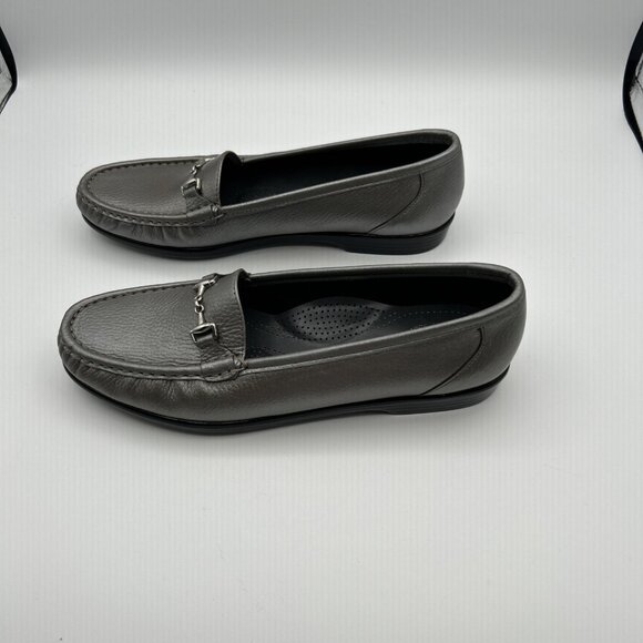 SAS Tripad Comfort Metallic Metro Pewter Loafer Flats Size 10.5N Women Leather - Picture 3 of 10